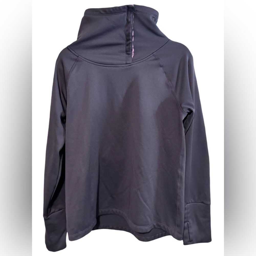 Dark Purple Pullover Sweatshirt Snap Turtleneck Athletic Top Jacket Lilac Accent